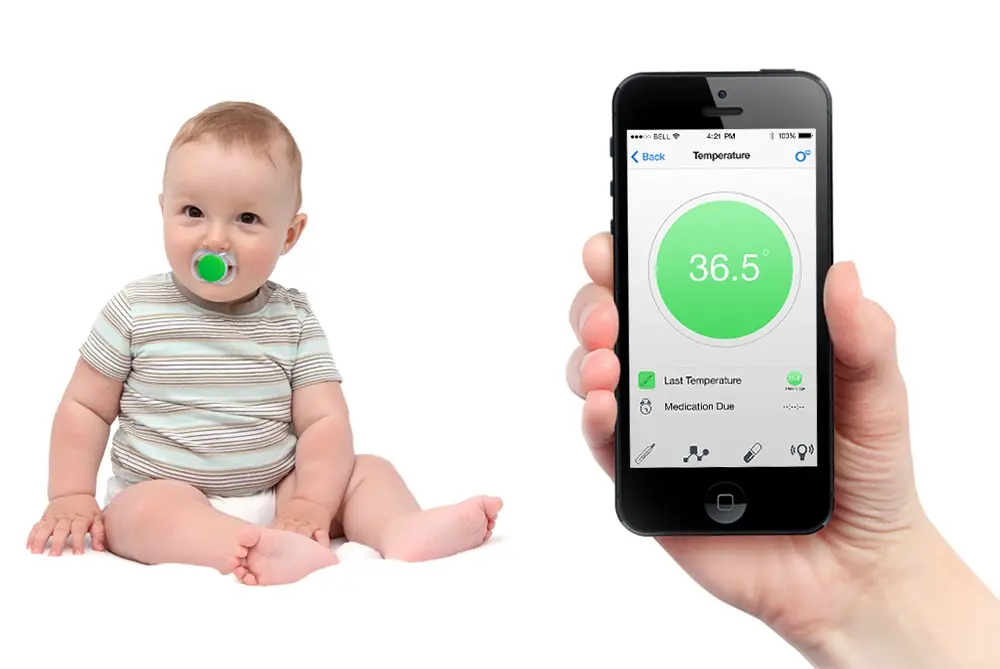 Une tétine thermomètre pour bébé connectée à votre iPhone