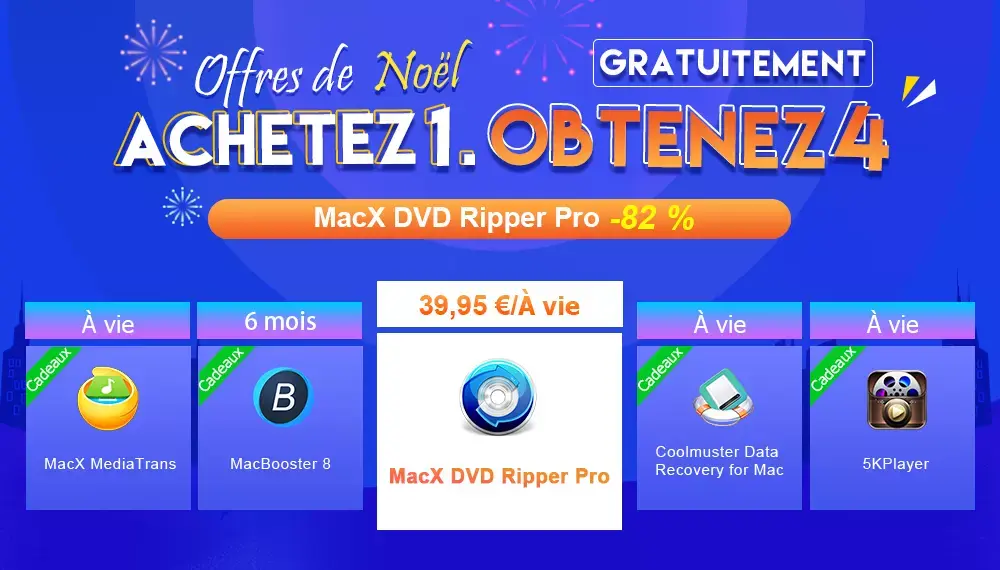 Bon plan de Noël : -82% sur MacX DVD Ripper Pro (à vie), + 4 logiciels gratuits !