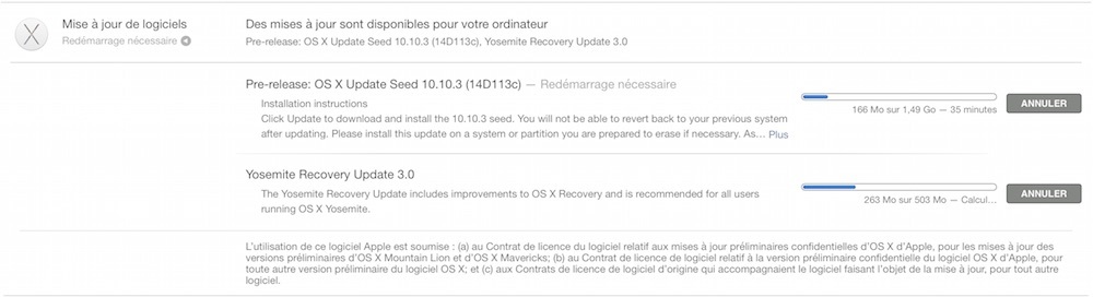 Cinquième bêta pour OS X 10.10.3