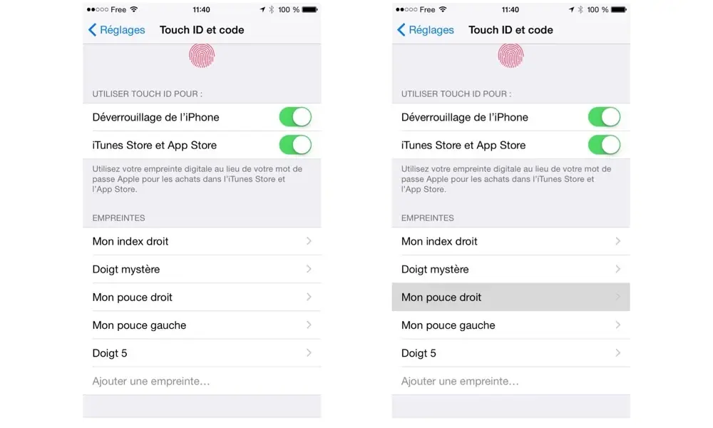 Astuce : comment identifier facilement les empreintes enregistrées avec Touch ID