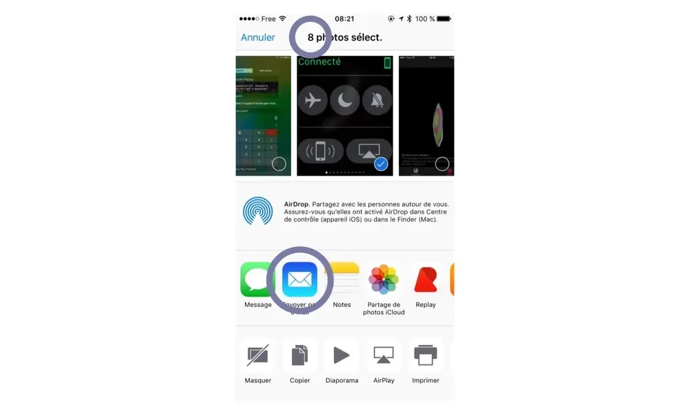 iOS 9 permet de partager plus de cinq photos dans un mail
