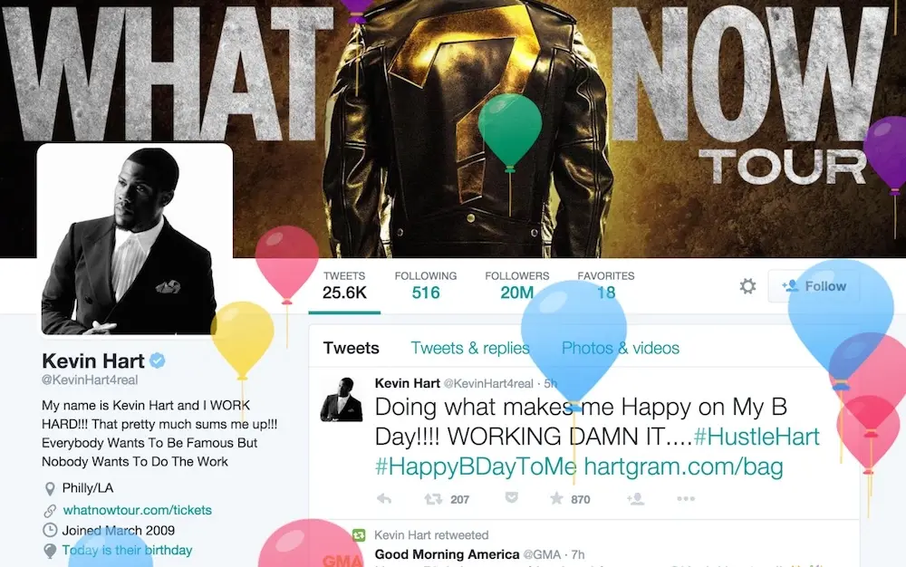 Avouez votre date de naissance à Twitter, vous recevrez des ballons et de la pub !