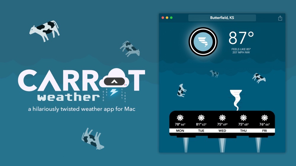 Carrot Weather fait la pluie et le beau temps dans le Mac App Store