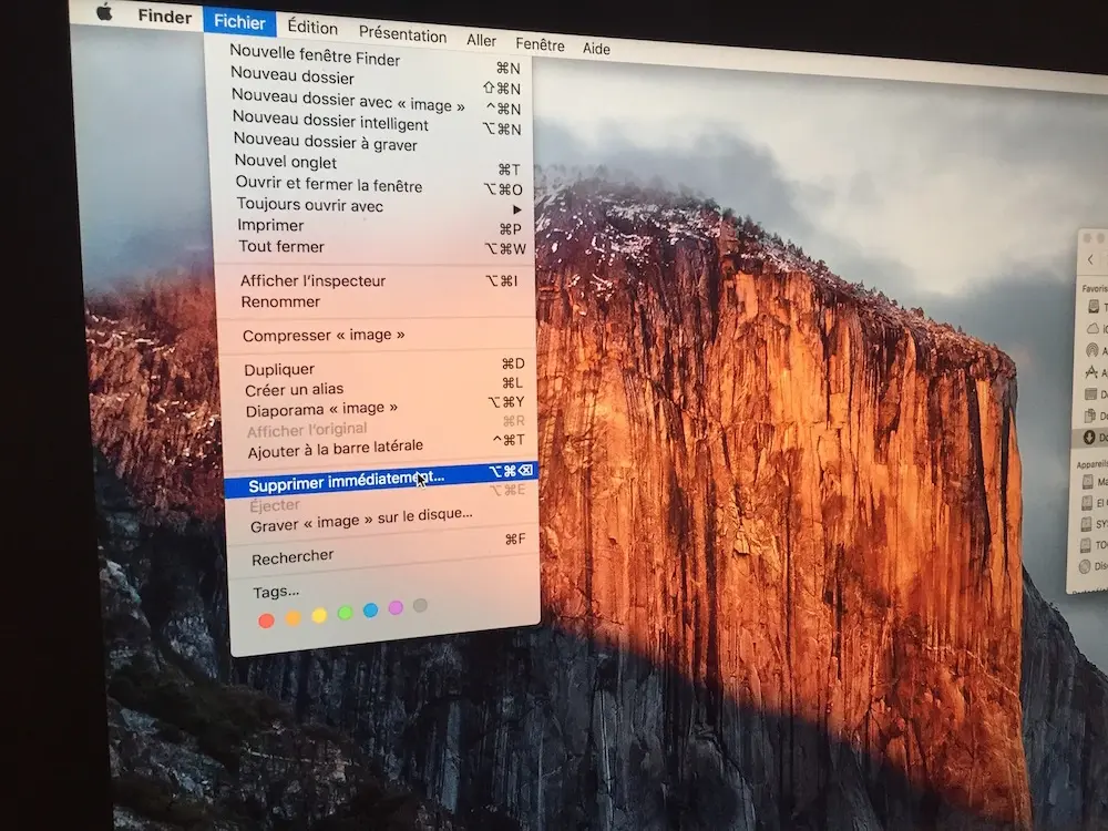 El Capitan : une nouvelle option pour supprimer rapidement des fichiers