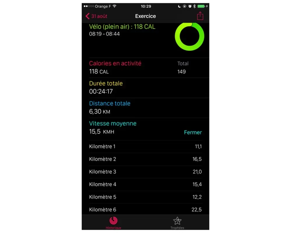 iOS 9 : de nouveaux détails pour la course à pied (et le vélo) dans l'app Activité