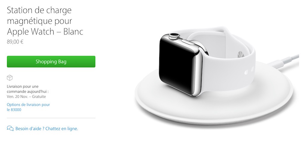 Apple Watch : la station de charge magnétique d'Apple est officiellement disponible pour 89€