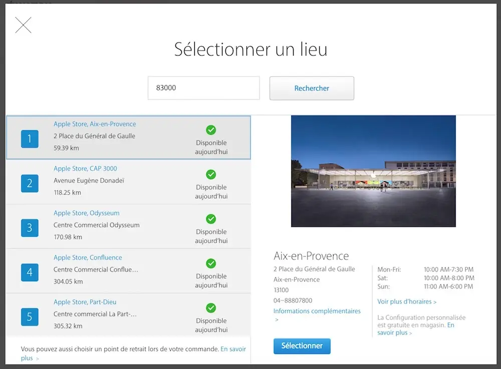 Le retrait en Apple Store disponible en France (et dans 5 autres pays d'Europe)