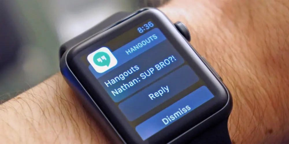 Google Hangouts permet de répondre aux messages sur l'Apple Watch