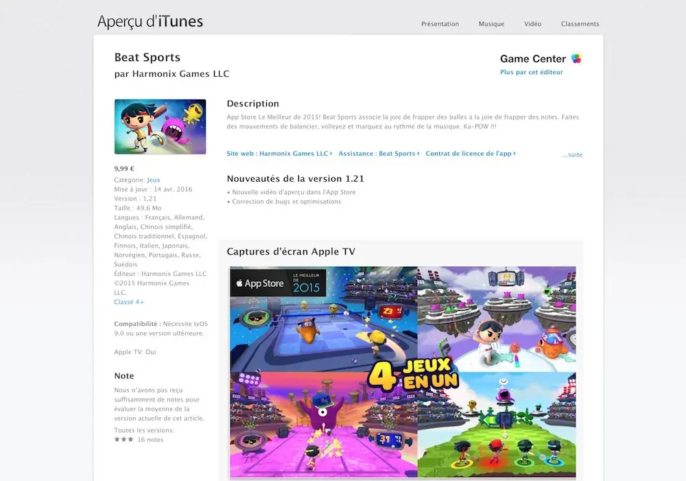 Les apps de l'Apple TV se montrent désormais sur le web