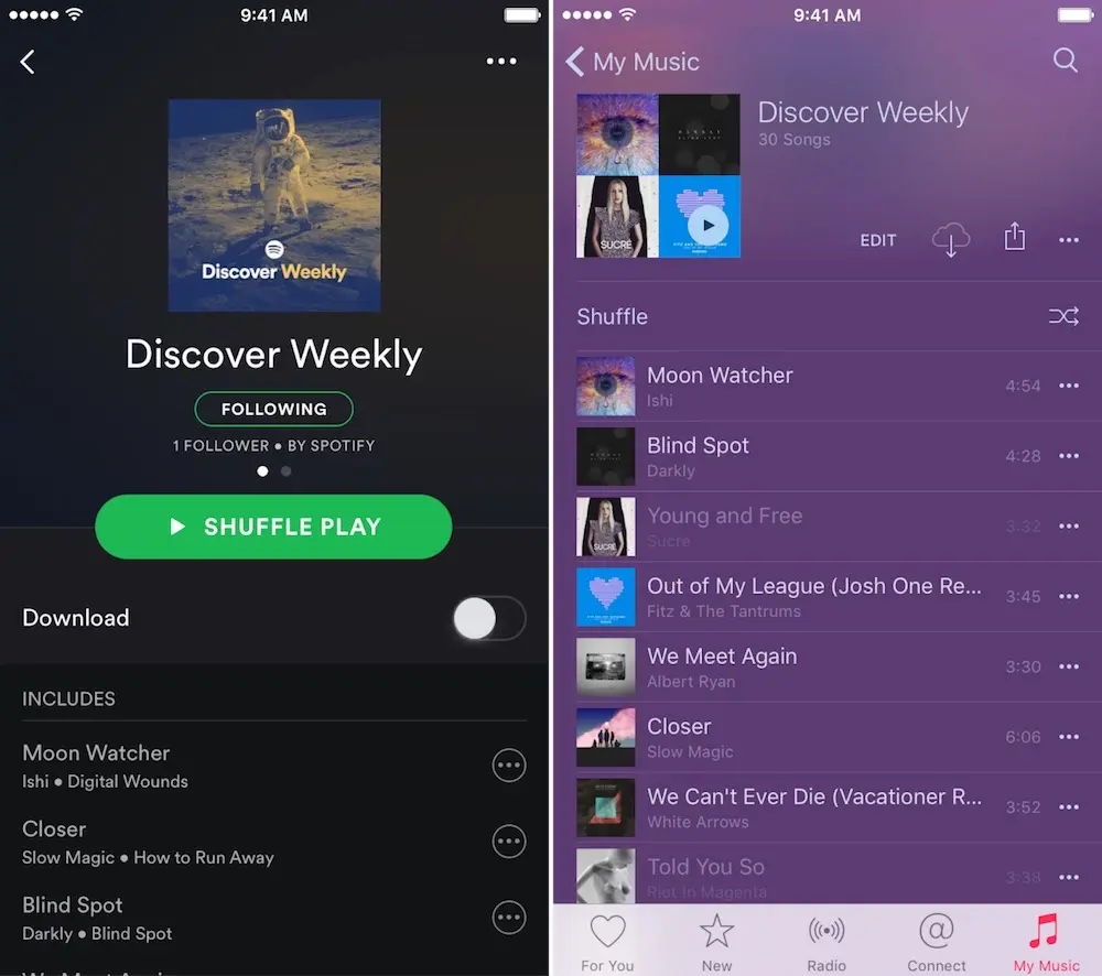 SongShift importe sur Apple Music les playlists de Spotify