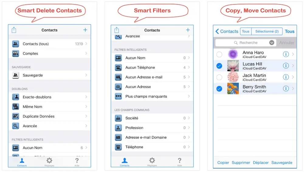 Cleaner fait le ménage dans le carnet d'adresses d'iOS