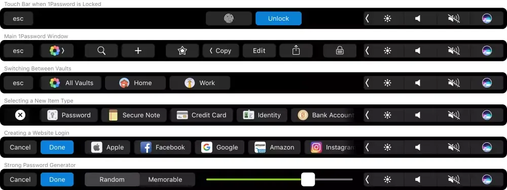 1Password va profiter de Touch ID et de la TouchBar sur Mac (captures)