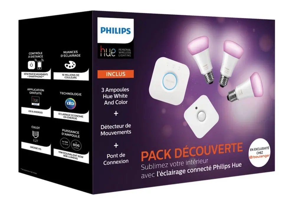 Un nouveau kit de démarrage Philips Hue (en promo) avec capteur de mouvement inclus