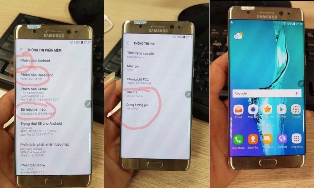 Photos : le "Galaxy Note 7R" apparait au Vietnam, avec une batterie de 3200mAh