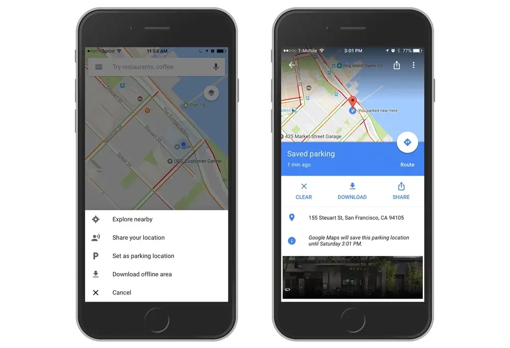 Google Maps garde désormais en mémoire le lieu de stationnement