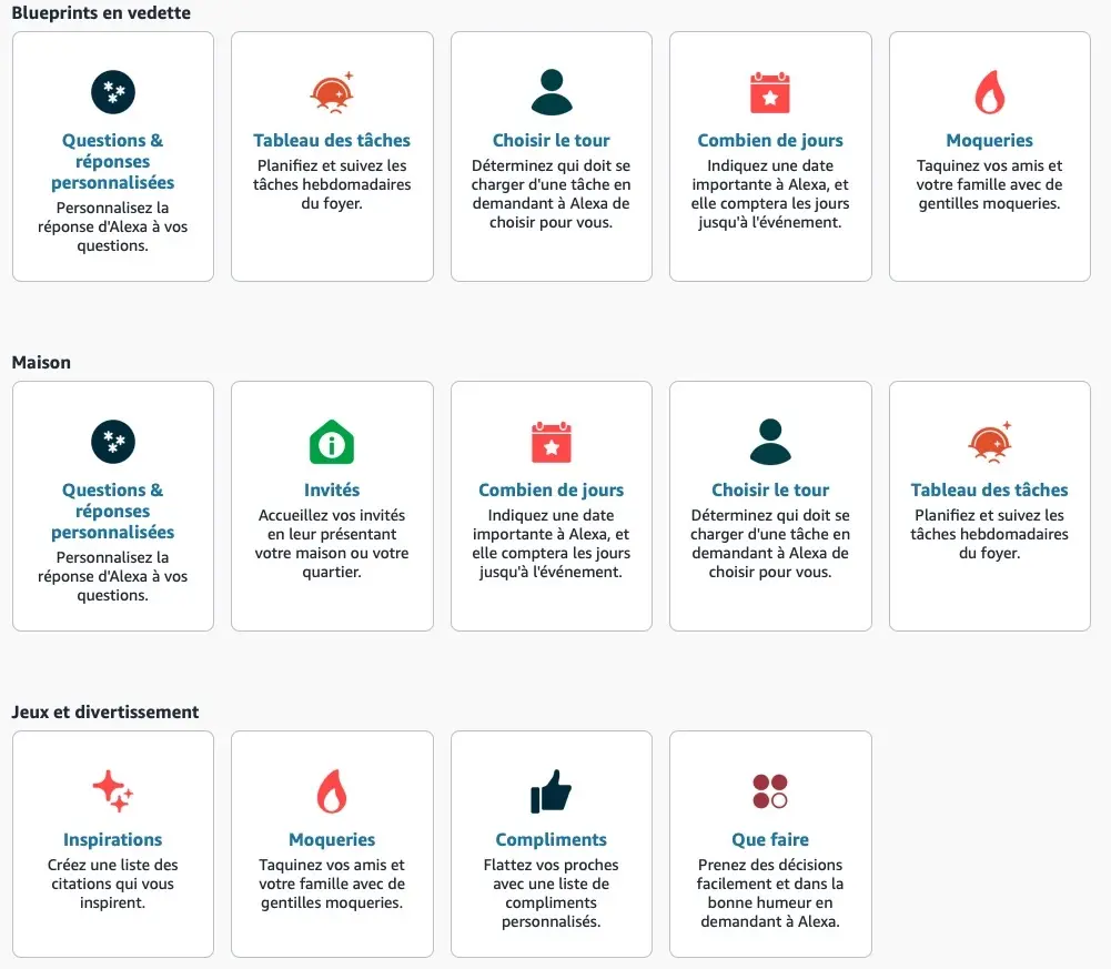 Alexa Skills Blueprints débarque en France afin de personnaliser les réponses d'Alexa