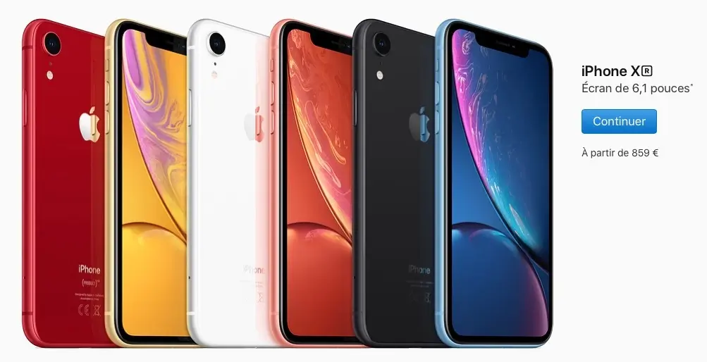 #keynote : iPhone XR, LCD 6,1 pouces Liquid Retina, Face ID, 6 couleurs