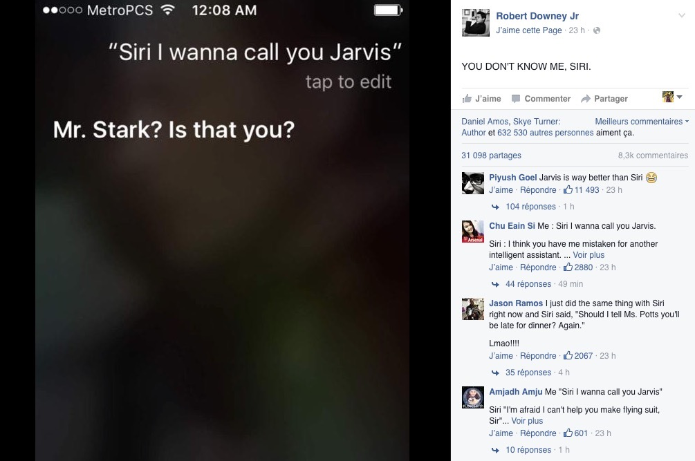 L'image du jour : quand Iron Man rencontre Siri