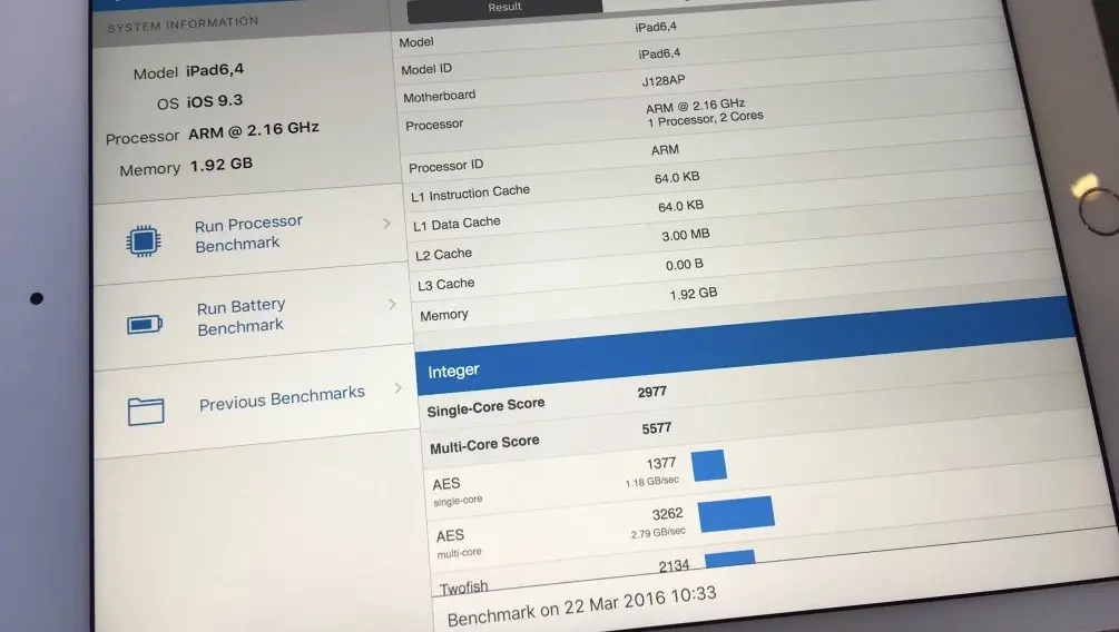 iPad Pro 9,7" : un CPU plus lent que l'iPad Pro 12,9" et seulement 2Go de RAM