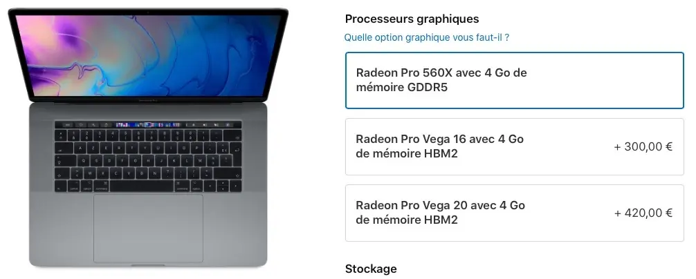 Les MacBook Pro 15" avec option GPU Radeon Pro Vega sont disponibles