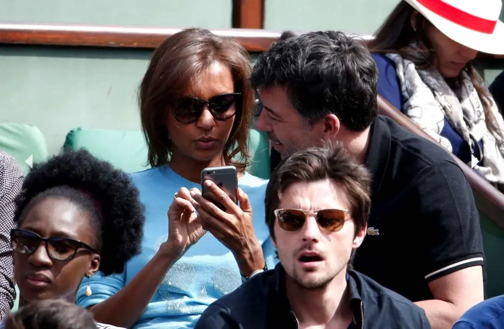 Les People à Roland Garros : Karine Le Marchand, Marc-Olivier Fogiel, Moundir et Patrick Bruel