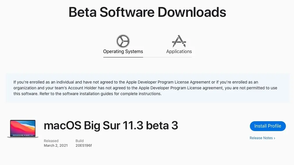 Une troisième bêta pour macOS Big Sur 11.3