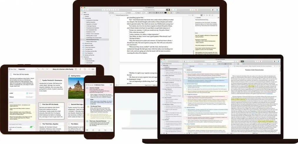 Scrivener version 3 : une interface relookée avec TouchBar et de nouvelles fonctions d'écriture