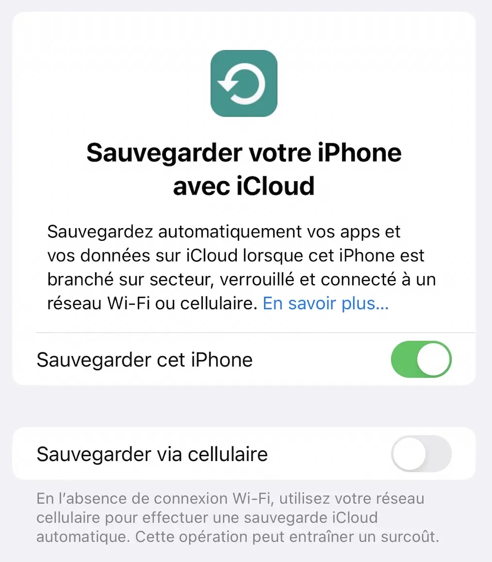 Des sauvegardes iCloud en 4G/5G avec la beta 2 d'iOS 16