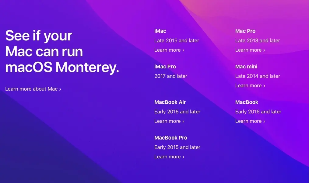 iOS/iPadOS/tvOS 15, watchOS 8 et macOS Monterey : la liste des machines compatibles