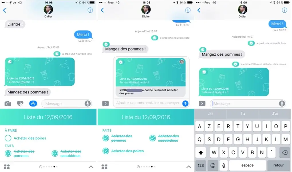 iOS 10 : découverte de l'extension Do With Me, qui intègre des listes aux iMessages