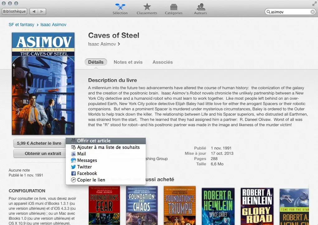 Offrez des livres dans l'iBookStore