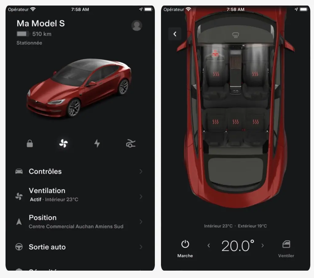 Tesla : on peut désormais afficher les caméras de sa voiture à distance depuis son iPhone