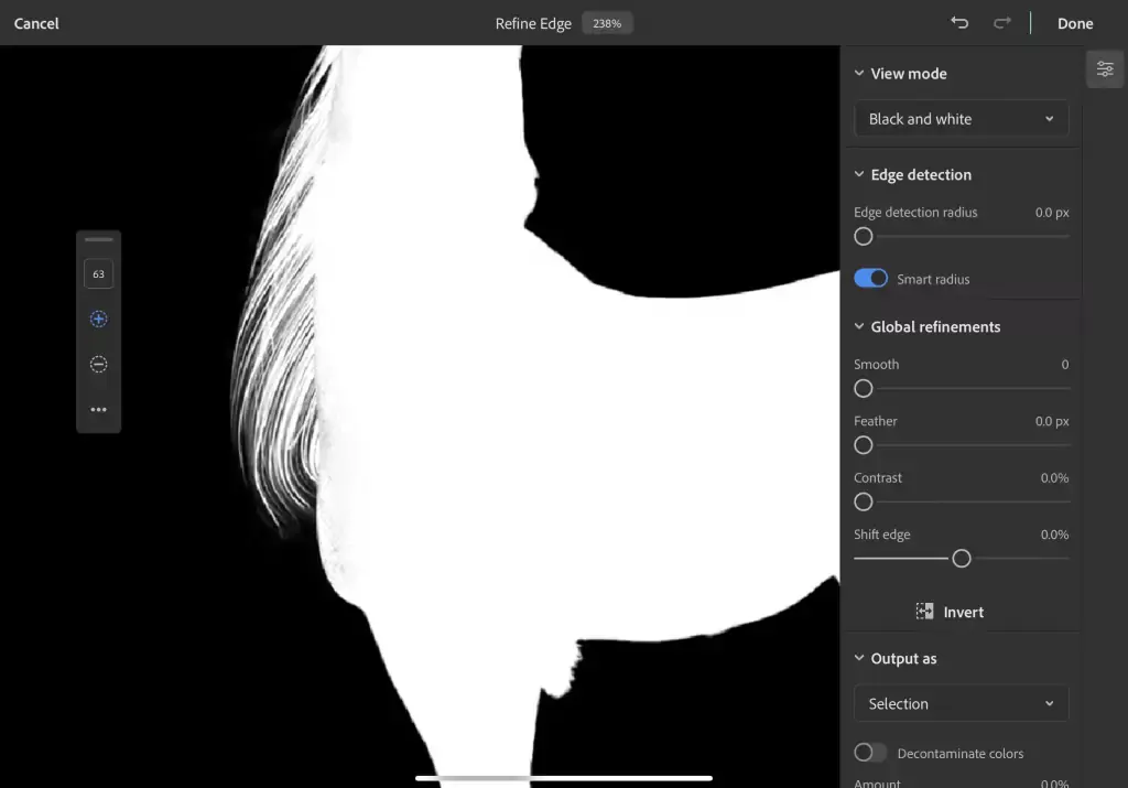 Photoshop sur iPad : Amélioration des contours et Rotation de la zone de travail