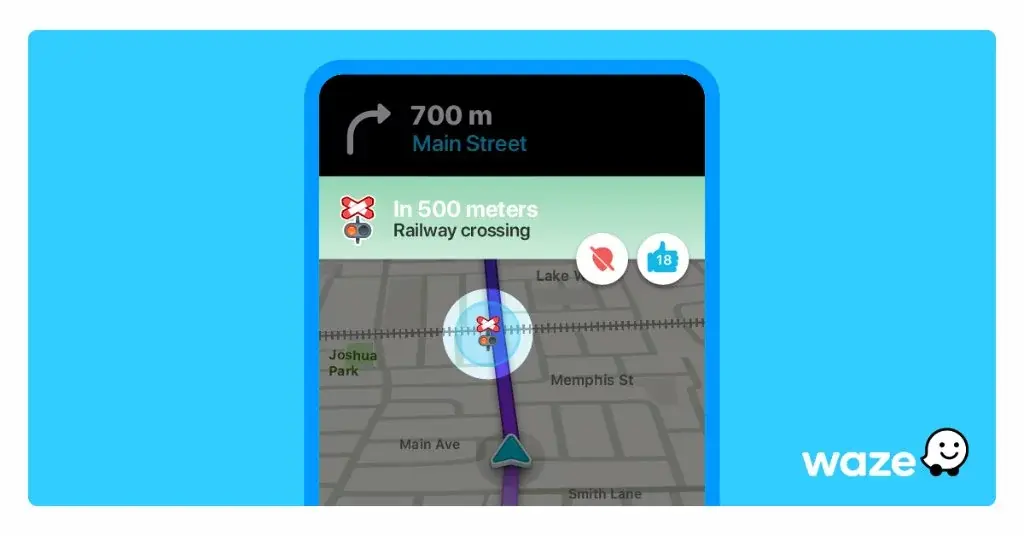 Waze affiche les passages à niveau