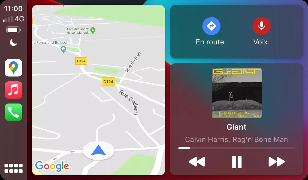 Google Maps apparait sur la page d'accueil de CarPlay (photo)