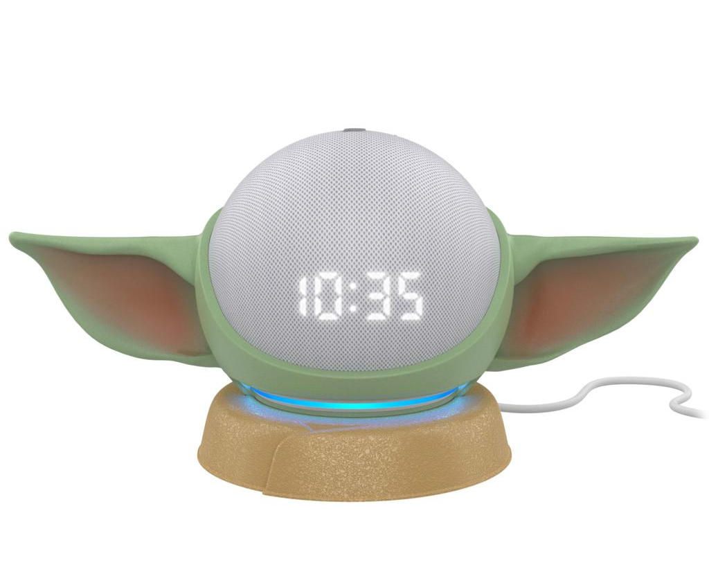 Une Echo Wall Clock Mickey Mouse et un support Star Wars pour Echo Dot chez Amazon