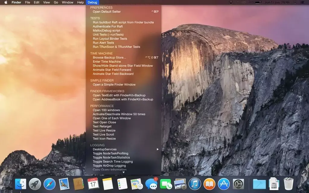 Le mode "Dark" (sombre) est activable sous Yosemite Beta 2