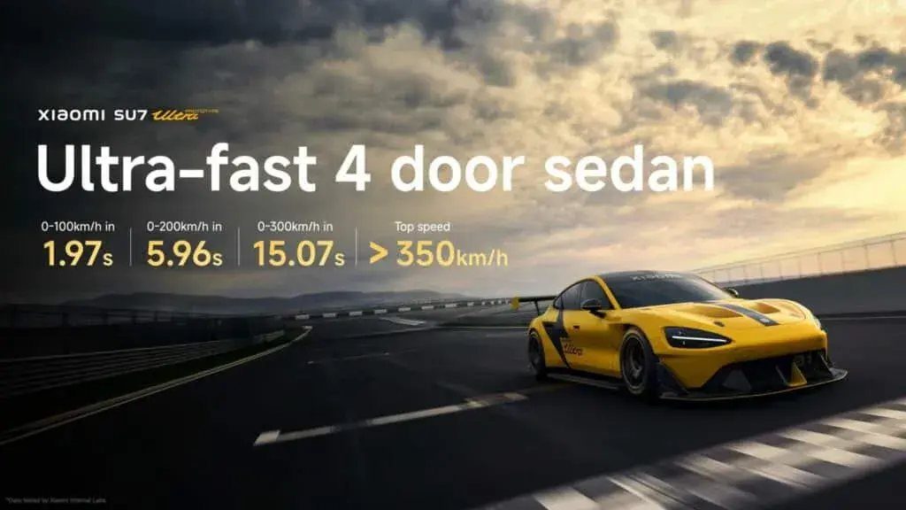 Xiaomi présente sa tueuse de Porsche Taycan : SU7 Ultra ! 0 à 100 < 2s, charge en 12mn !