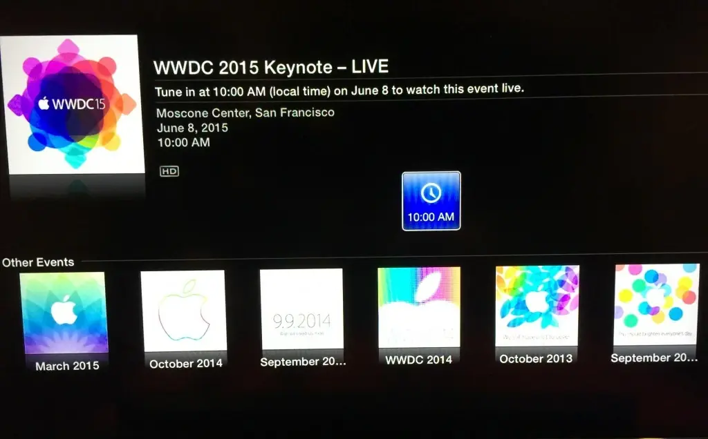 La keynote de la WWDC sera diffusée en live sur l'Apple TV