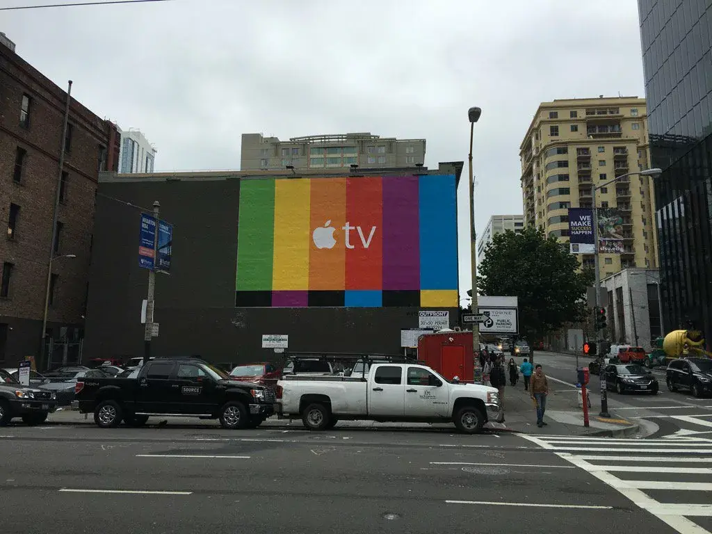 Des mires sur les murs pour promouvoir la nouvelle Apple TV (photos)