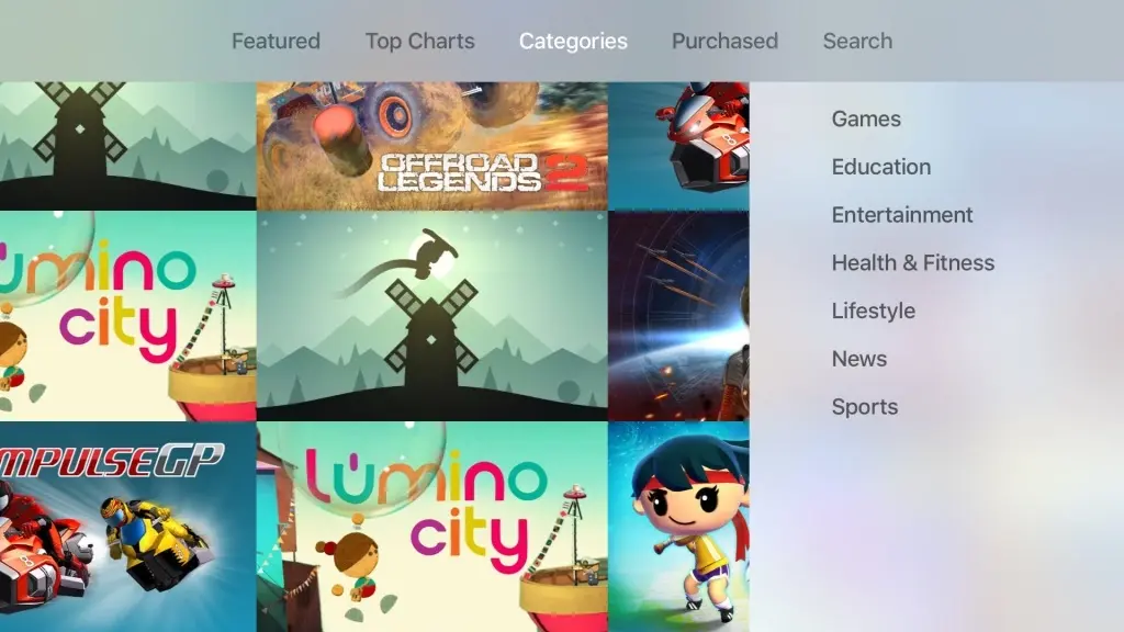 Apple TV : de nouvelles catégories dans l'App Store américain