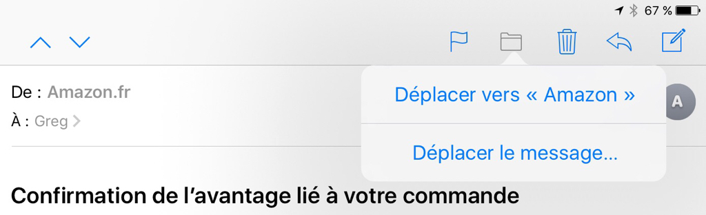 iOS 10 facilite le classement des courriels dans les dossiers