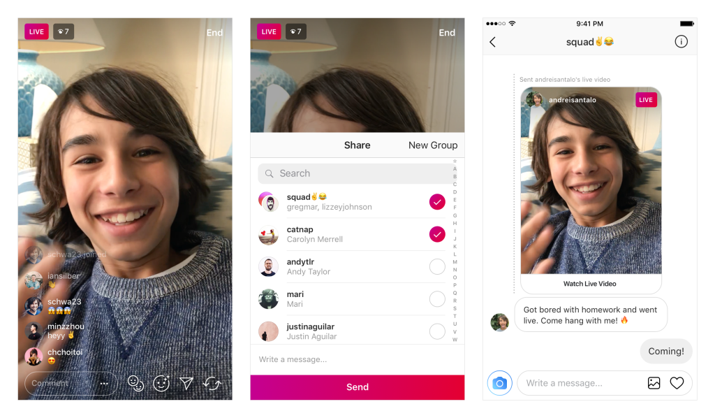 Instagram : des vidéos live dans Direct (et aussi une fonction “commentaire magique”)