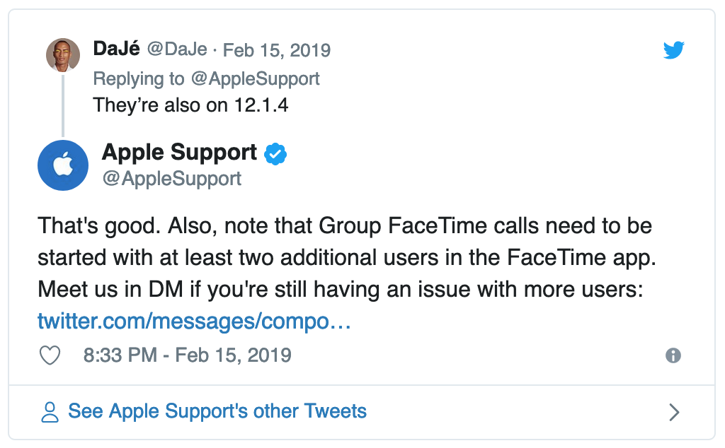 Bug FaceTime : la fonction "Groupe" boude encore un peu