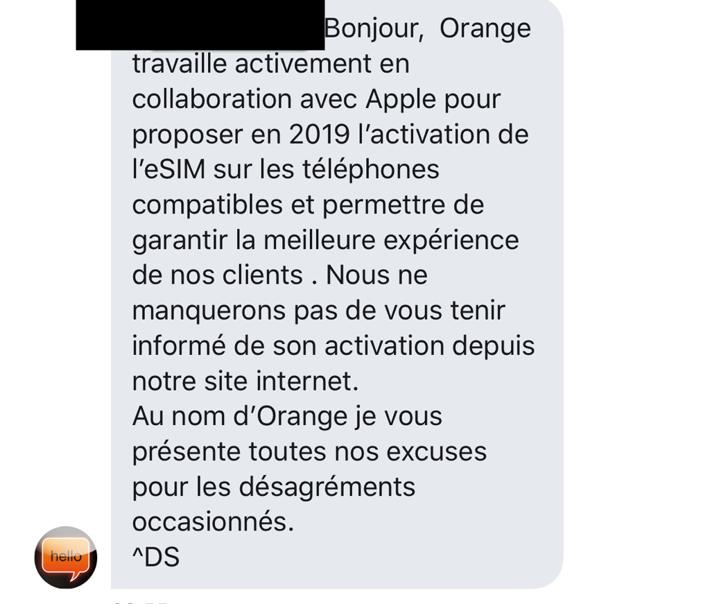 Orange travaille "activement" pour proposer l'eSIM en 2019 sur les iPhone compatibles