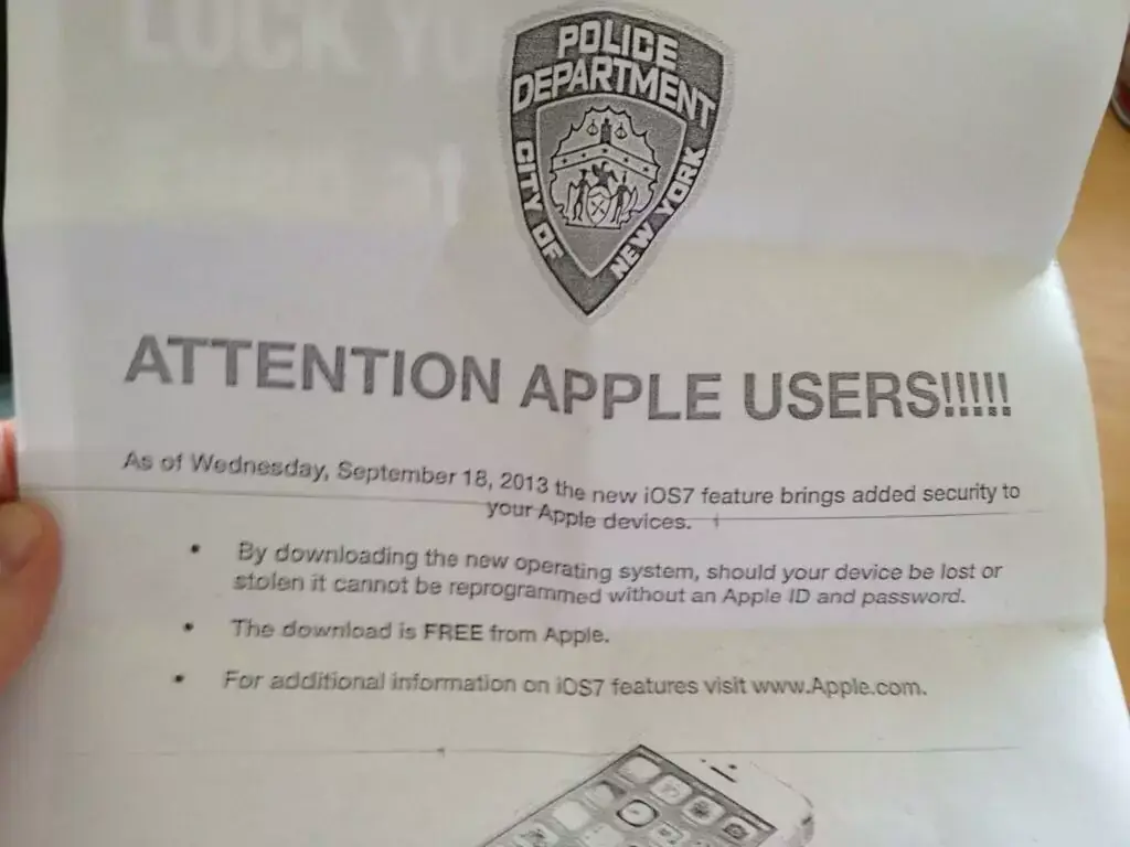 La police vous encourage &agrave; t&eacute;l&eacute;charger iOS 7