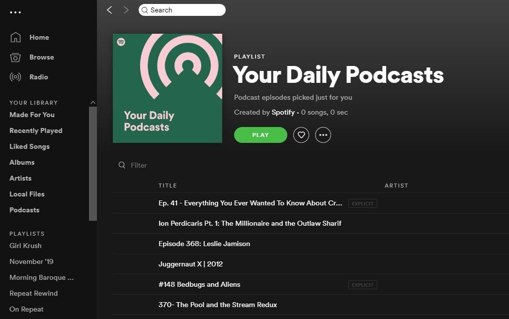 Your Daily Podcasts : Spotify lance une liste de lecture générée par son algorithme