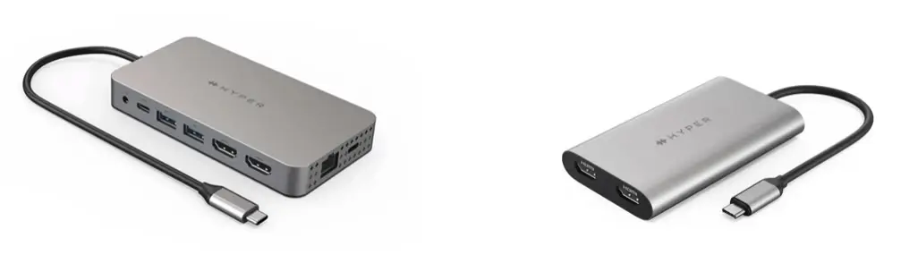 Les hubs USB-C d'Hyper permettent d'utiliser deux moniteurs 4K HDMI sur les Mac M1