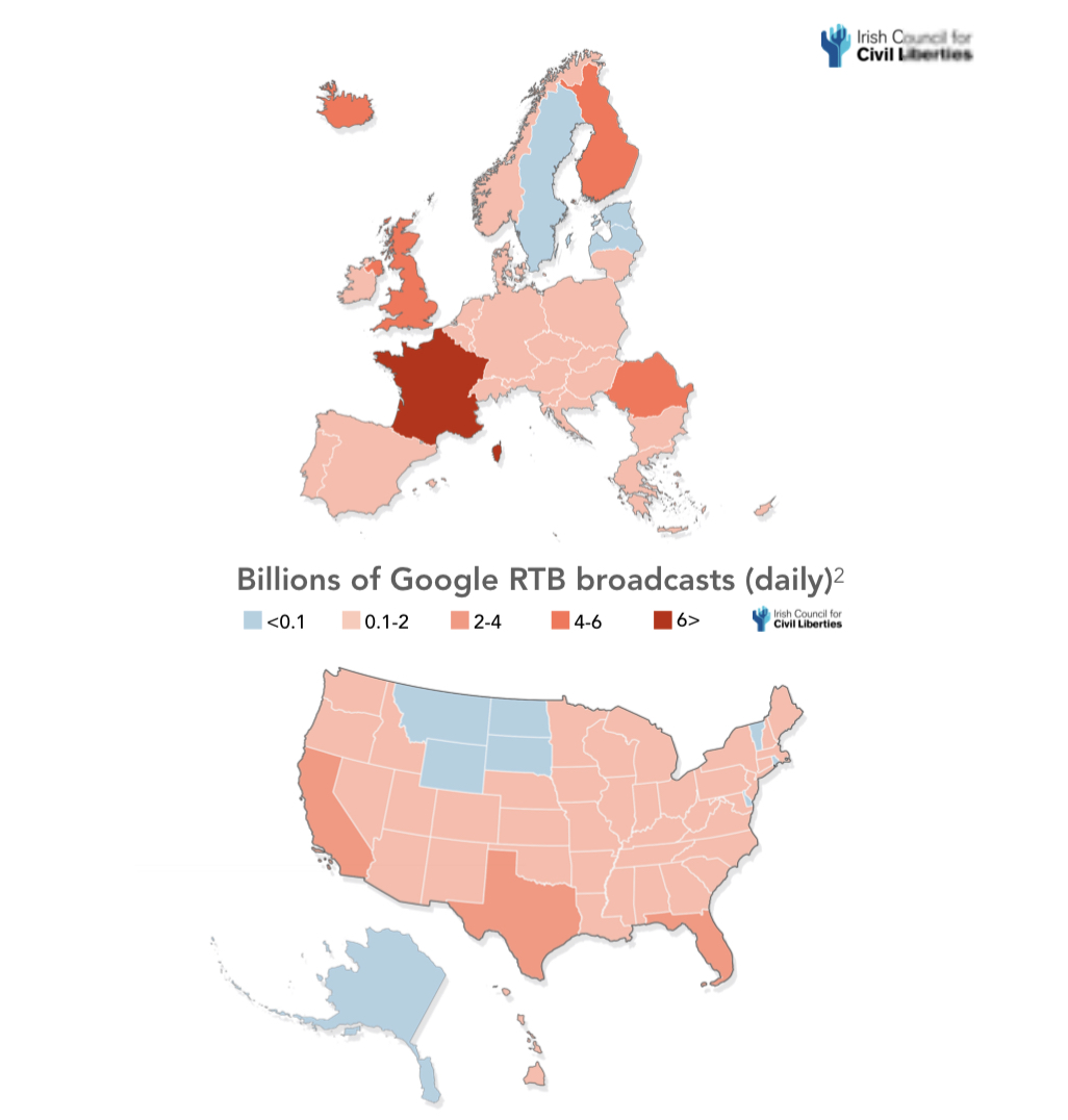 Un utilisateur serait géolocalisé 376 fois par jour en Europe