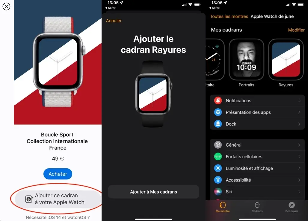 Comment télécharger les cadrans de la Collection internationale sur Apple Watch